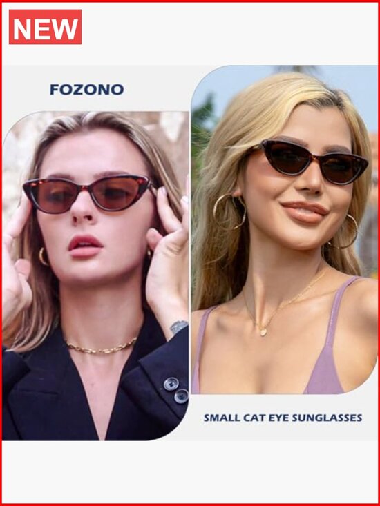 Narrow Retro Cat Eye Sunglasses UV400 Protection Driving Small Chic Trendy main image 7